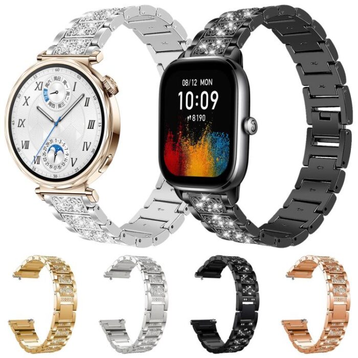 xDfind Diamond Steel Watch Band, 20mm & 22mm (COROS, TicWatch, Xiaomi, Garmin) - Image 2