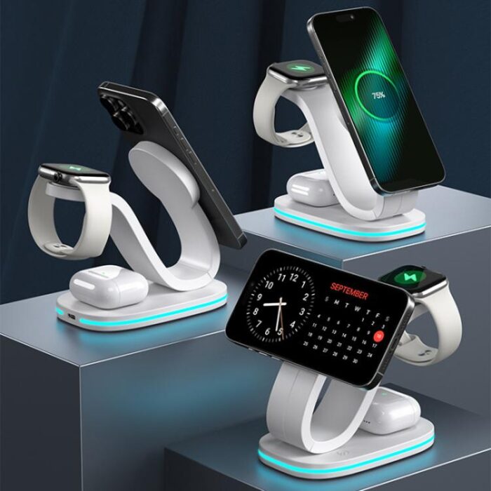 3-in-1 Universal Wireless Charger for Phone, Earbuds & Watch, 15W - Image 2