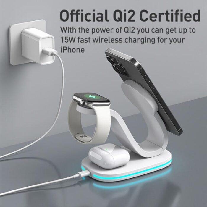 3-in-1 Universal Wireless Charger for Phone, Earbuds & Watch, 15W - Image 9