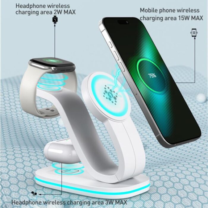 3-in-1 Universal Wireless Charger for Phone, Earbuds & Watch, 15W - Image 10
