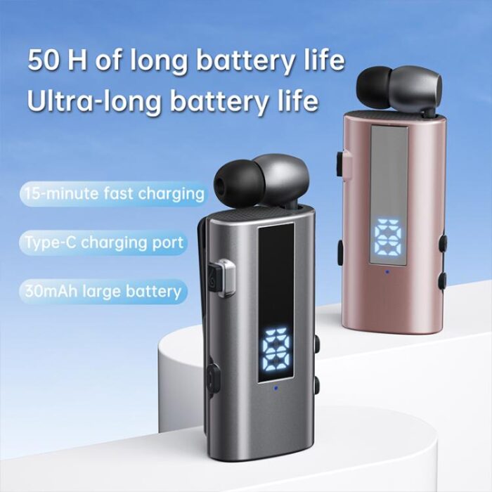K92 Collar Clip Bluetooth Headset, 50h, Dual Phone, Vibrate Alerts - Image 2