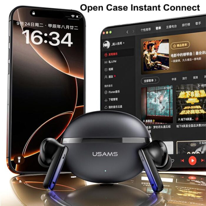 USAMS Echo E02 ANC Wireless Earbuds, Bluetooth 5.3, ENC - Image 10