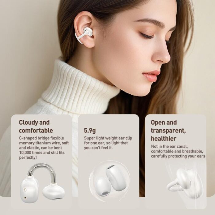ZGA GS24 Ear Clip Wireless Earbuds, Bluetooth 6.0, 8h Music - Image 7
