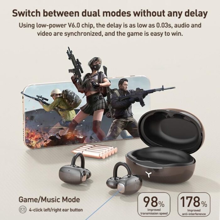 ZGA GS24 Ear Clip Wireless Earbuds, Bluetooth 6.0, 8h Music - Image 8