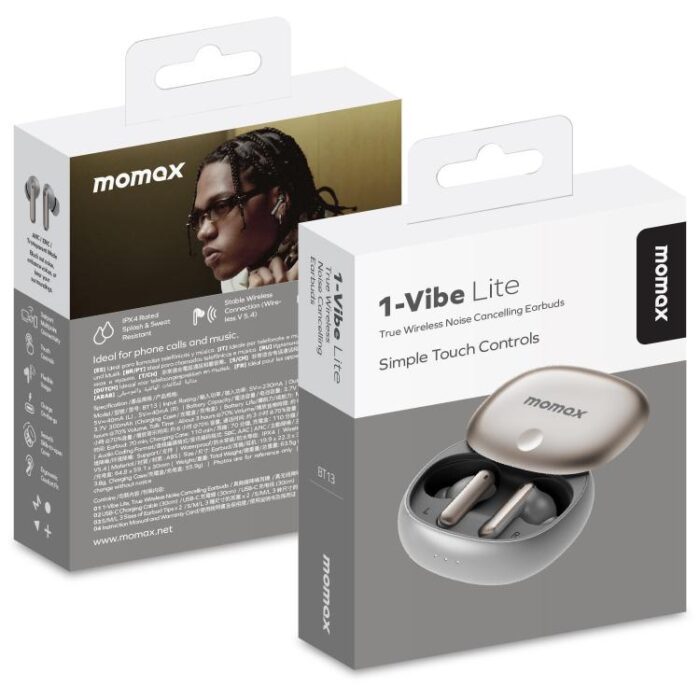 MOMAX 1-Vibe Lite ANC True Wireless Earbuds, Bluetooth 5.4 - Image 8