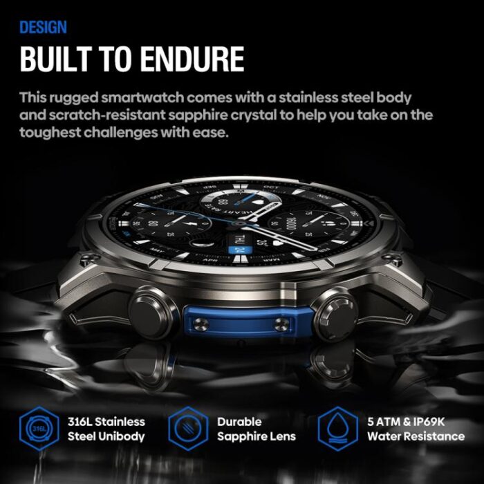 Zeblaze Vibe 8 Rugged Outdoor Smartwatch, 1.43" AMOLED, 5ATM, Flashlight - Image 5