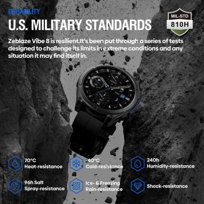 Zeblaze Vibe 8 Rugged Outdoor Smartwatch, 1.43" AMOLED, 5ATM, Flashlight - Image 6