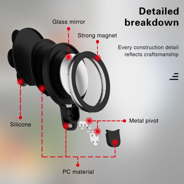 MagSafe Suction Cup Phone Holder with Mirror, 360-Degree - Image 15