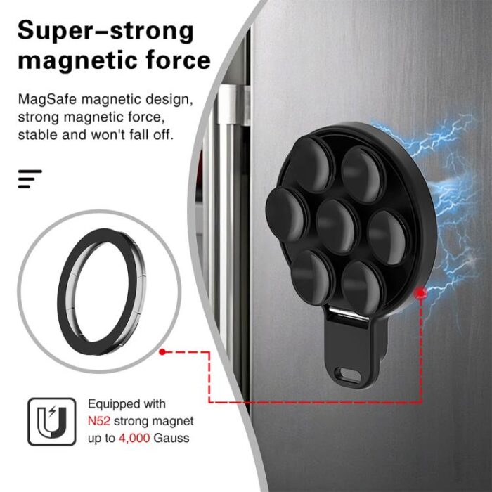 MagSafe Suction Cup Phone Holder with Mirror, 360-Degree - Image 7