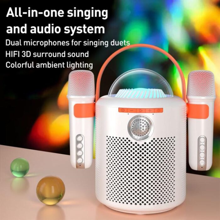 Lebo Y11 Karaoke Bluetooth Speaker with 2 Wireless Microphones - Image 2