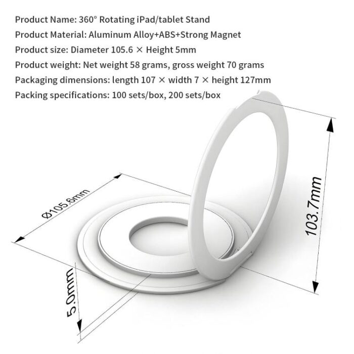 Ultra-Slim Magnetic Aluminium Tablet Stand, N52 Magnets, 58 g - Image 14
