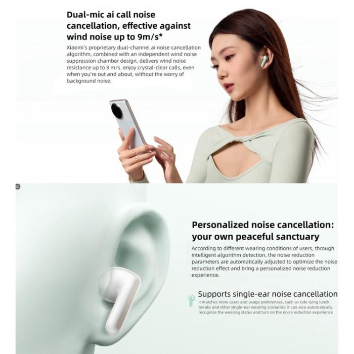 Xiaomi Redmi Buds 7S Semi-In-Ear ANC Earbuds, 32h, Bluetooth 5.4 - Image 6