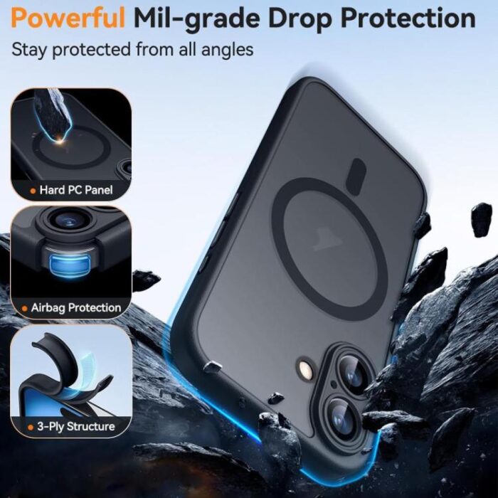 XDcase Magnetic Frosted Case for iPhone 17, 17 Pro, 17 Pro Max & Air, MagSafe-Compatible - Image 4