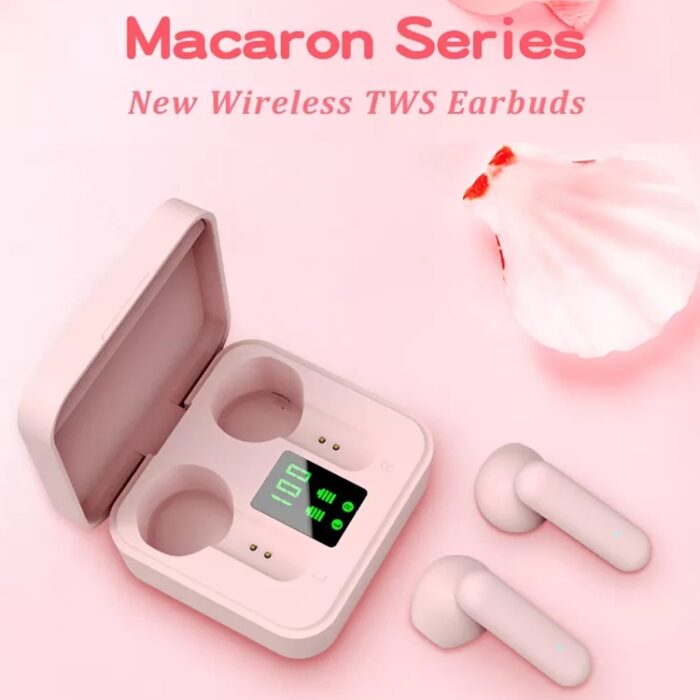 ETE-16 Semi-In-Ear Sports Wireless Earbuds with Digital Display Case - Image 2