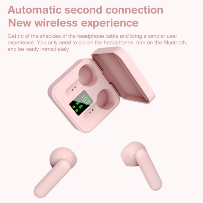 ETE-16 Semi-In-Ear Sports Wireless Earbuds with Digital Display Case - Image 5