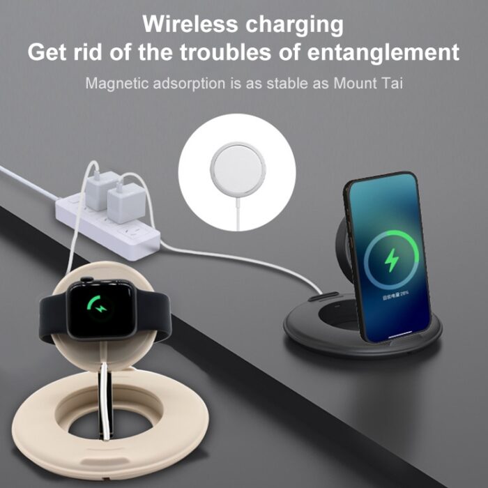 2-in-1 Silicone Stand for iPhone and Apple Watch Chargers, Telescopic - Image 7