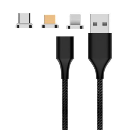 M11 3-in-1 Magnetic Braided Charging Cable, Lightning, Micro USB, USB-C