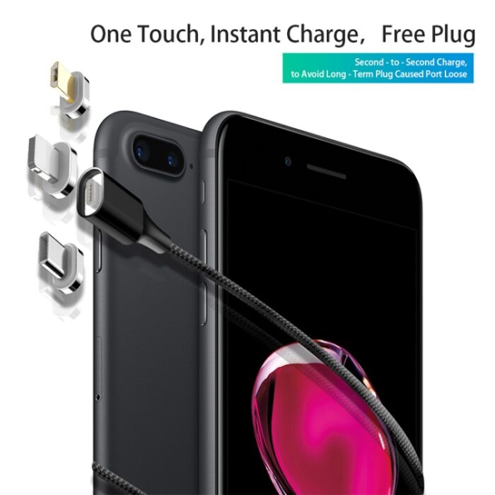 M11 3-in-1 Magnetic Braided Charging Cable, Lightning, Micro USB, USB-C - Image 5