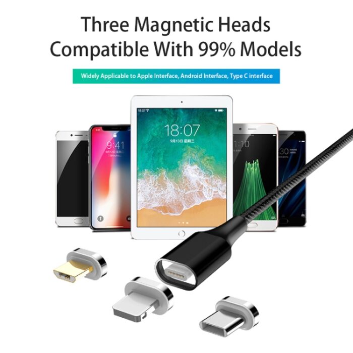 M11 3-in-1 Magnetic Braided Charging Cable, Lightning, Micro USB, USB-C - Image 6