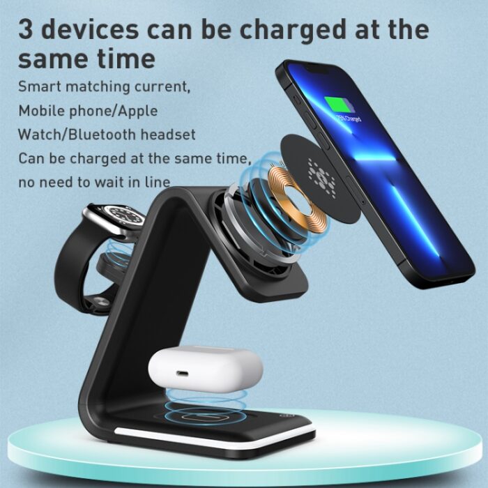 B17 3-in-1 Magnetic Wireless Charging Stand, 15W - Image 3