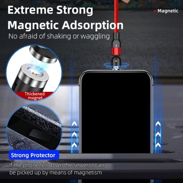 3-in-1 Magnetic Rotating Charging Cable, Lightning, USB-C, Micro USB - Image 11