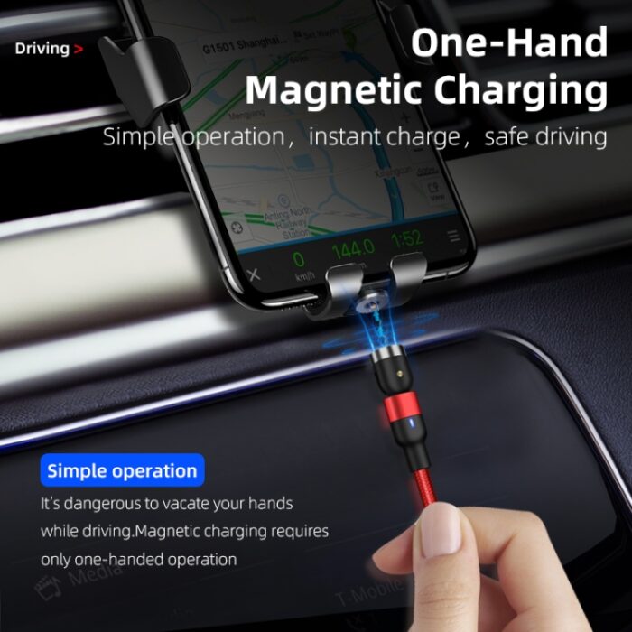 3-in-1 Magnetic Rotating Charging Cable, Lightning, USB-C, Micro USB - Image 12