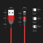 3-in-1 Magnetic Rotating Charging Cable, Lightning, USB-C, Micro USB - Image 5