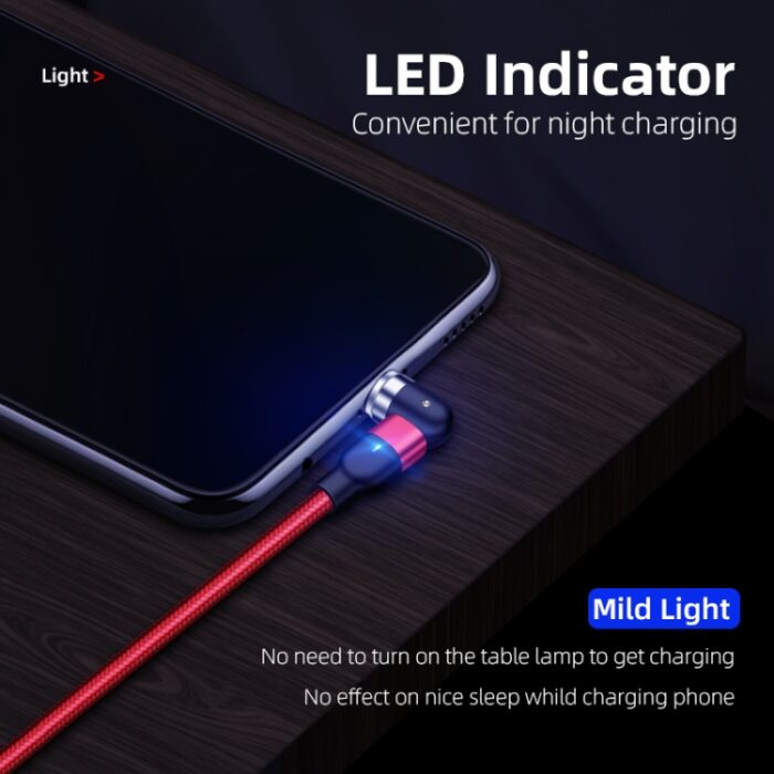 1m 2A Output 3 in 1 USB to 8 Pin + USB-C / Type-C + Micro USB Nylon Braided Rotate Magnetic Charging Cable, 1m 3 in 1 - Image 13