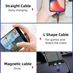 1m 2A Output 3 in 1 USB to 8 Pin + USB-C / Type-C + Micro USB Nylon Braided Rotate Magnetic Charging Cable, 1m 3 in 1 - Image 15