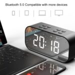 AEC BT501 Bluetooth Speaker Alarm Clock with Mirror LED Display - Image 8