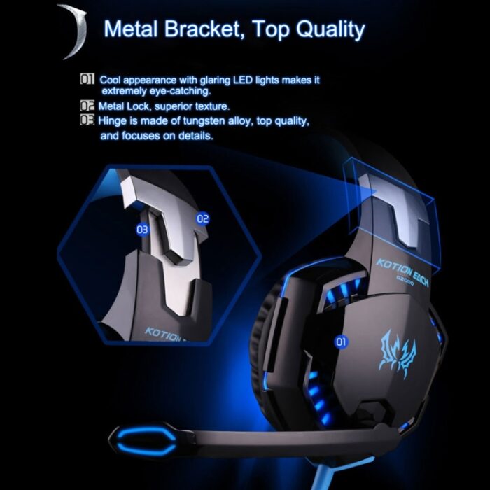 KOTION EACH G2000 Over-Ear Gaming Headset with Mic and LED - Image 13