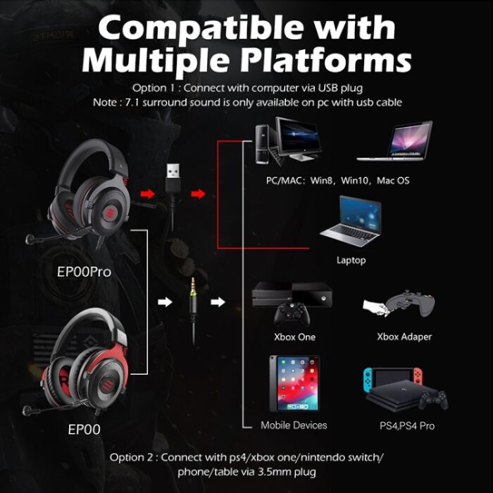 EKSA E900 Pro 7.1 USB Gaming Headset with Noise-Reducing Mic - Image 6