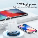 SDC-20WA+C 20W PD and QC3.0 Dual-Port Charger with USB-C Cable, UK Plug - Image 5