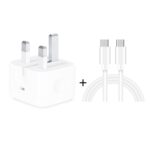 A2344 20W USB-C PD Folding Travel Charger with USB-C Cable, UK Plug
