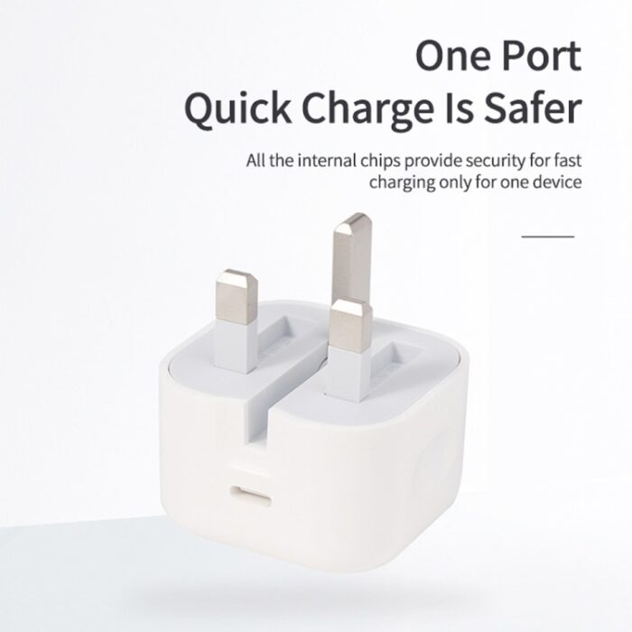 A2344 20W USB-C PD Folding Travel Charger with USB-C Cable, UK Plug - Image 6