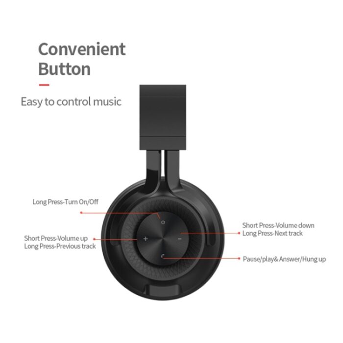 Fingertime P1 Foldable Bluetooth Headphones with Mic, Wired & Wireless - Image 6