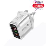 F002C 20W QC3.0 USB Fast Charger with LED Display and Micro USB Cable, UK Plug - Image 2