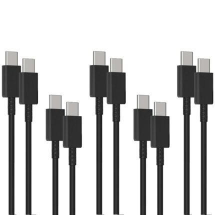 5 Pack USB-C to USB-C 3A Charging Cables, 1m