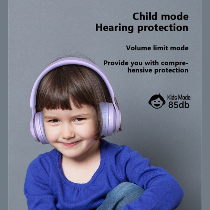 BT06C+ Kids Wireless Bluetooth Headphones with Mic & LED Light - Image 5