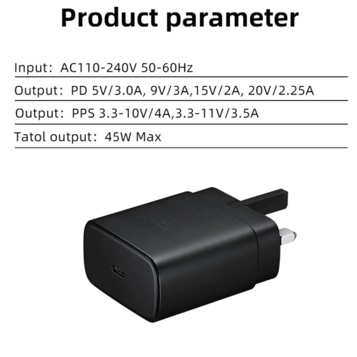 M135 45W USB-C PD and PPS Fast Charger, Samsung Super Fast, UK Plug - Image 7