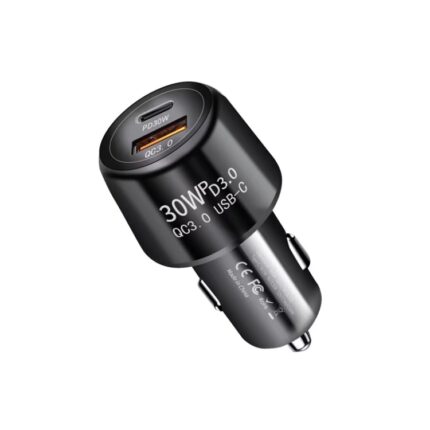 P29 48W Dual-Port Car Charger, PD 30W USB-C and QC3.0 USB-A