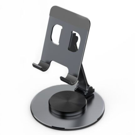 019 Aluminium Desktop Phone and Tablet Holder, 360-Degree, 4.7 to 12 inch