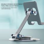019 Aluminium Desktop Phone and Tablet Holder, 360-Degree, 4.7 to 12 inch - Image 5