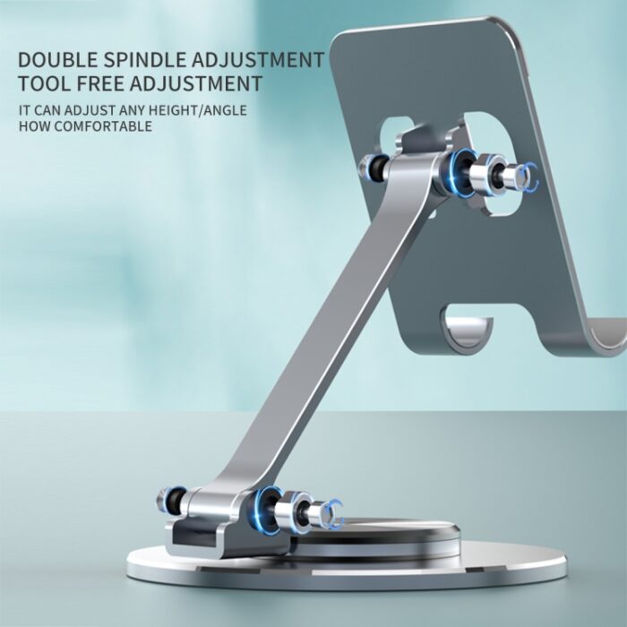 019 Aluminium Desktop Phone and Tablet Holder, 360-Degree, 4.7 to 12 inch - Image 5
