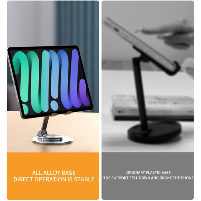 019 Aluminium Desktop Phone and Tablet Holder, 360-Degree, 4.7 to 12 inch - Image 8