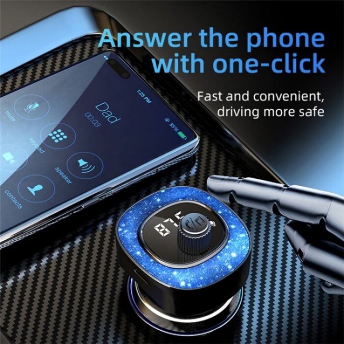 C41 Bluetooth 5.3 FM Transmitter Car Charger with Starry Light - Image 4