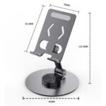 YY-027 Foldable Desktop Phone and Tablet Holder, 360-Degree Rotating Metal Stand - Image 3