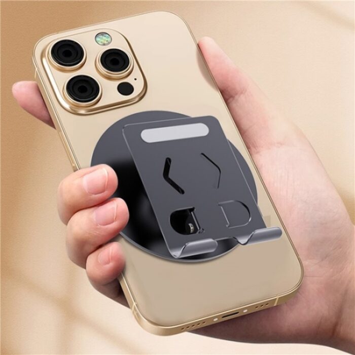 YY-027 Foldable Desktop Phone and Tablet Holder, 360-Degree Rotating Metal Stand - Image 7