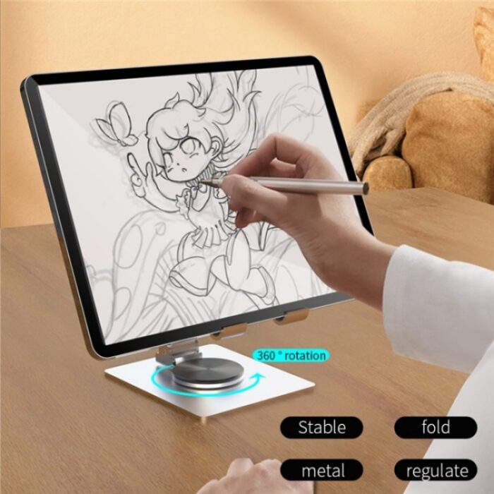 YY-022 Aluminium Desktop Phone and Tablet Holder, 360-Degree, up to 12.9 inch - Image 3