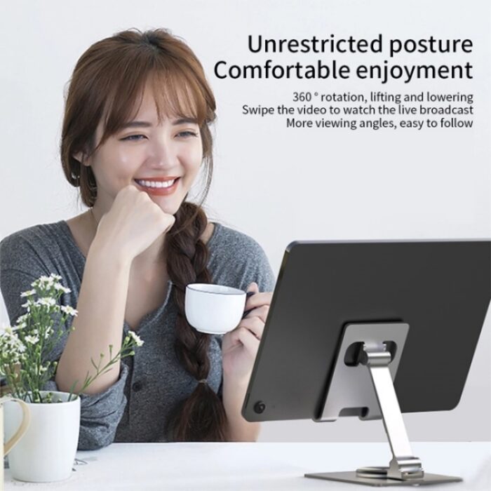 YY-022 Aluminium Desktop Phone and Tablet Holder, 360-Degree, up to 12.9 inch - Image 5